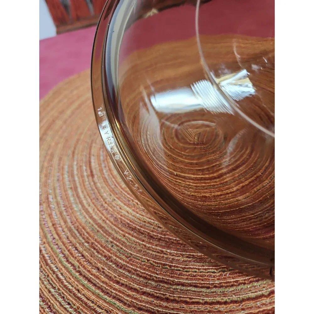 Pyrex Corning Visions Replacement Lid #V2.5C Amber Glass For 2.5 Saucepan